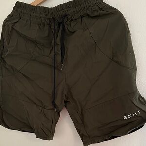 ECHT Men's Dark Green Athletic Shorts